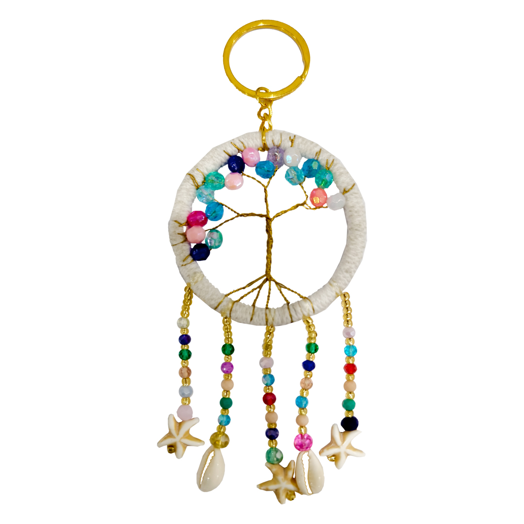 KEY RING DREAMCATCHER COLOURFUL TREE