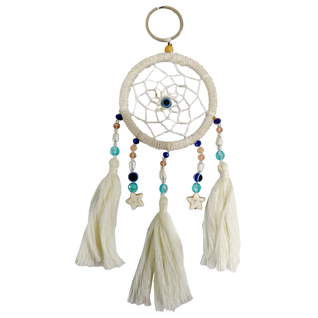 KEY RING DREAMCATCHER WHITE STAR